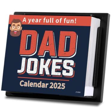 Imagem de Calendário de mesa Feteulo Dad Joke 2025 para o dia a dia para escritó