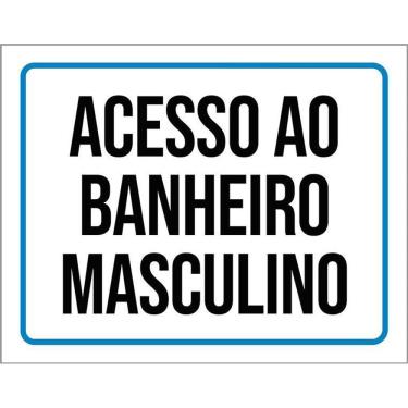 Imagem de Placa Sinalização Ambiente Banheiro Masculino 36X46