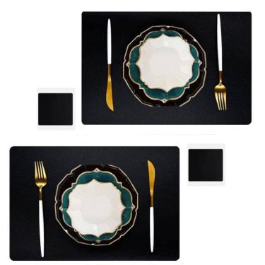 Imagem de Kit 2 Peças Jogo Americano Mesa Posta Sousplat Retangular