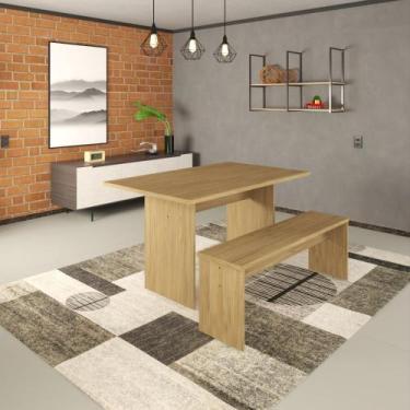 Imagem de Mesa de Jantar 135x80x74cm 25mm C/01 Banco Essence - Metalig