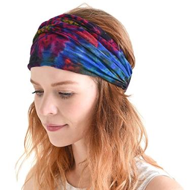 Imagem de CHARM Bandana Tie-Dye – Cachecol feminino hippie psicodélico Boho masculino, Tipo C, 1 Count (Pack of 1)