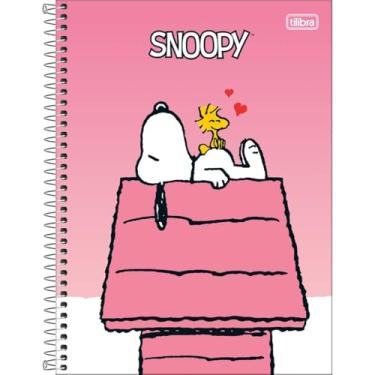 Imagem de Tilibra - Caderno Espiral Capa Dura Universitário 10 Matérias Snoopy Fit 160 Folhas - Capa Rosa - Snoopy + Casa Rosa