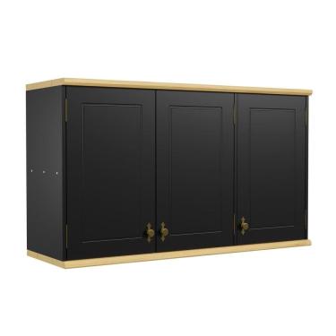 Imagem de Aéreo 3 Portas com Tampo de Madeira Macica Joy Preto