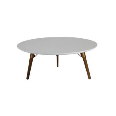 Imagem de Mesa 80cm Infantil Redonda Branco 3 Pé Palito 50cm - jthome