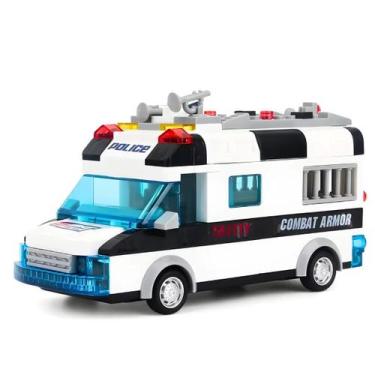 Imagem de Carro policia 77 peças brinquedo com luz som - CGKSTORE