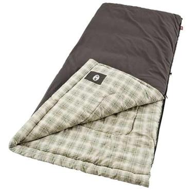 Imagem de Coleman Saco de dormir Heritage Big & Tall de flanela de 12 °C, saco de dormir GG serve para adultos de até 1,8 m de altura, lavável na máquina, ótimo para acampamento, caça, convidados e muito mais
