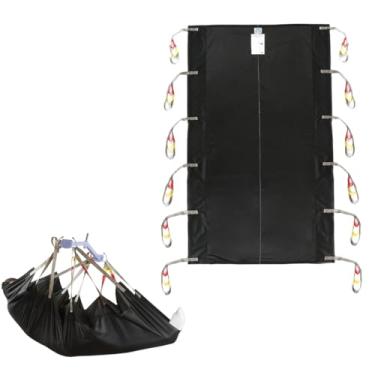 Imagem de EHUCONELDEX Alça de posicionamento com saco de lavanderia para reposicionamento, giro e levantamento, alça de elevação do paciente para transferir o paciente da coluna não pode dobrar/acamado (preto)