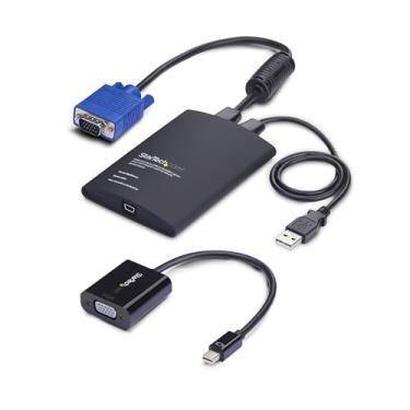 Imagem de StarTech.com Adaptador portátil de carrinho de acidente para laptop, console USB/VGA/Mini DisplayPort KVM, transferência de arquivos/captura de vídeo, TAA (NOTECONS02-VGA-MDP)