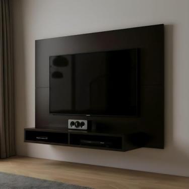 Imagem de Painel Suspenso Para Parede Tv 43 Polegadas 1,20m Com Nicho - Preto