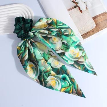 Imagem de Cachecol de cabelo para mulheres, simples e macio, laços de cabelo elásticos, cordas, suporte de rabo de cavalo, acessórios de cabelo