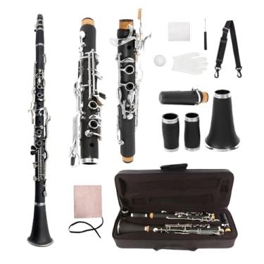 Imagem de YoungMonic Clarinete profissional Ebonite G chave madeira niquelado teclas clarinete com peças de caixa (tecla G)