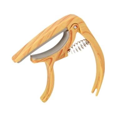 Imagem de menolana Afinador de Capotraste para Guitarra de Madeira, Ajuste Fácil de Tom, Grampo de Troca Rápida Multifuncional Profissional, Chave de Gatilho para, Grão de Madeira Clara