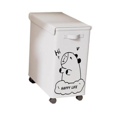 Imagem de Generic Carrinho de utilidades embaixo da mesa com tampa e rodas, recipiente prático de armazenamento móvel para carrinho de rodinhas para escritório e casa, Capivara Branca Xl