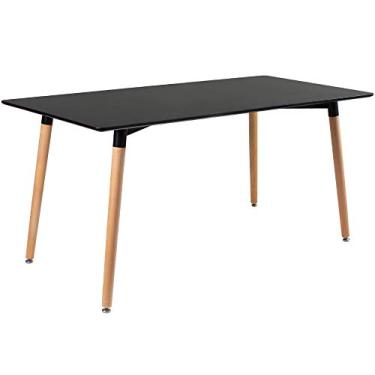 Imagem de Loft7, Mesa de jantar retangular Eames Kit 80 x 160 cm Kit Preto