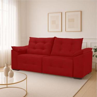 Imagem de Sofá Rayssa Reclinável Confortável Reforçado Veludo Premium - Los Herm