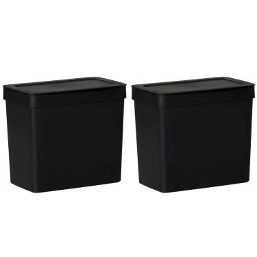 Imagem de Kit 2 Lixeira 3,5 L Com Tampa Cozinha Pia Bancada Preto
