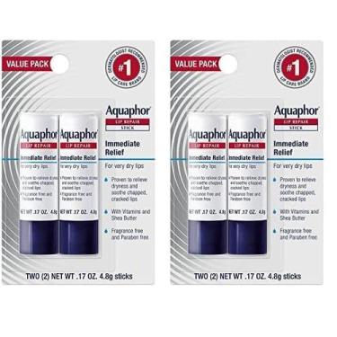 Imagem de Bálsamo labial Aquaphor Lip Repair Stick hidratante 2x0,17 onças, paco