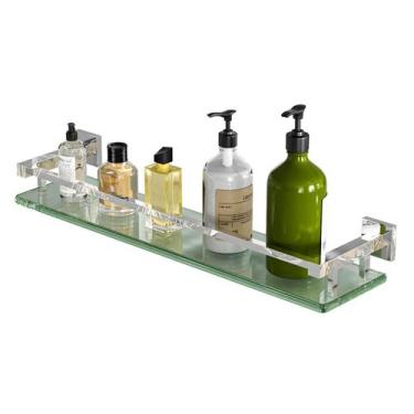Imagem de Prateleiras de banheiro Alise em vidro cromado polido 50cm
