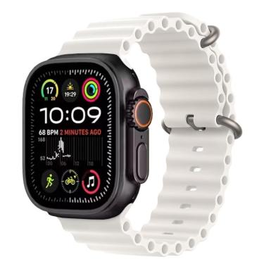 Imagem de Relógio Inteligente Smartwatch Ultra Series 49mm + Pulseira Ondulada Oceano Branca-Unissex