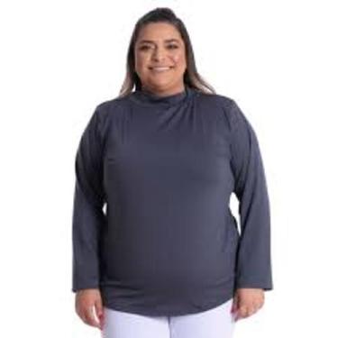 Imagem de Blusa gola alta p gordinha - KGENTE, Cinza, G1