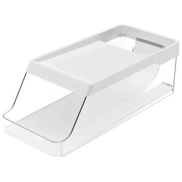 Imagem de Organizador Latas Refrigerante Clear Fresh p/ Geladeira - Ou, Branco
