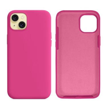 Imagem de Capinha Compatível com iPhone 15 Plus Silicone com interior Aveludado 