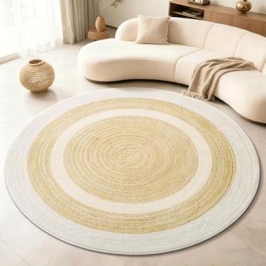 Imagem de Asrug Tapete redondo de 1,5 m, sala de jantar, tapete redondo, antiderrapante, lavável à máquina, tapetes circulares para sala de estar, cozinha, quarto, berçário, entrada, sala de jogos, tapete
