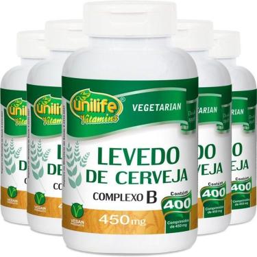 Imagem de Kit 5 Levedo De Cerveja Complexo B 400 Comprimidos Unilife