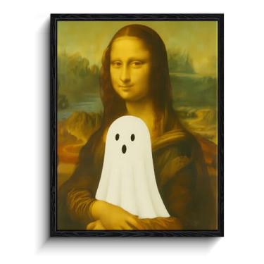 Imagem de Folha branca fantasma em retrato, imagens de fantasmas de estilo renascentista, decoração de parede, arte de parede fantasma com moldura fosca, imagens engraçadas de fantasmas para casa, presente de