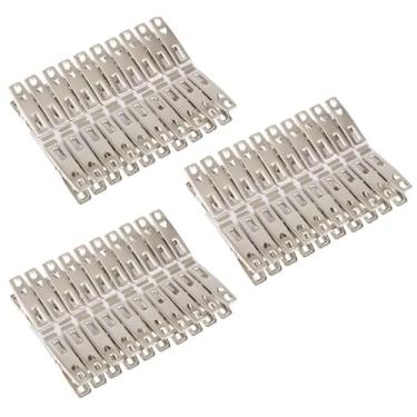 Imagem de 20/40/60 Prendedor Pregador Forte Metal Inox Pendura Roupa no Varal Clips Segura Forte(60)