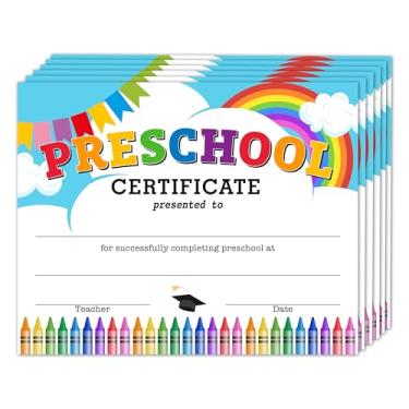 Imagem de Certificados de Diploma Pré-Escolar, Certificados de Jardim de Infância Presentes de Prêmio para Crianças Estudantes, Suprimentos de Decorações de Cerimônia de Diploma de Graduação Colorido, Pacote