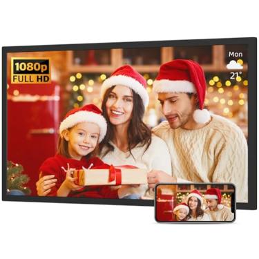 Imagem de Porta-retrato digital Dual-WiFi extra grande de 81 cm - Moldura digital FHD IPS, controle remoto, rotação automática, apresentação de slides, carregamento de vídeo do telefone via e-mail do