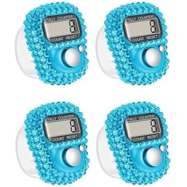 Imagem de ZhangyiHot Contador digital de 4 peças com rastreamento de volta redefinível - Clicker eletrônico portátil para golfe, tricô, contagem de mercadorias | Mini Display e operação silenciosa