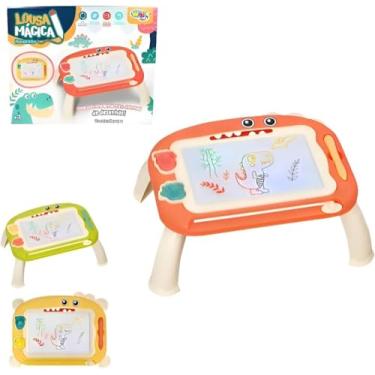 Imagem de Lousa Infantil com Carimbo, 27x20x11cm, Plástico ABS+PP, Cores Sortidas, 3 Anos+, Inclui 2 Carimbos e Canetinha