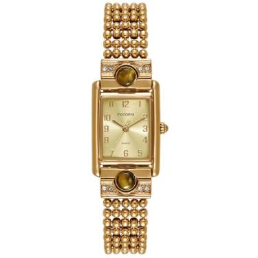 Imagem de Mondaine Relógio Feminino Mondaine Dourado Quadrado Metal Chic
