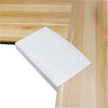 Imagem de YuPinDiZu Plataforma de conector de mesa de canto de 43 cm para montagem de bandejas de teclado sob a mesa em estações de trabalho em forma de L, acessório extensor de plataforma (branco)