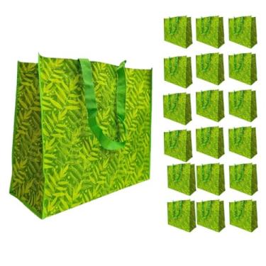 Imagem de Bolsa Sacola Ecologica Ombro Ecobag Kit 17 Unidades Mercado Compras Feira Alça Portatil Resistente Retornavel