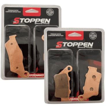 Imagem de Stoppen Pastilhas de Freio Sinterizadas para Royal Enfield, Dianteira e Traseira, Cobre ST001, Himalayan 411, Meteor 350, Bullet 500, Alta Performance