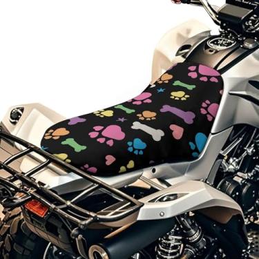 Imagem de gearider Capa de assento para quadriciclo com estampa de pata fofa, impermeável, antiderrapante, 4 rodas, acessórios universais para quadriciclos compatíveis com Polaris Sportsman Polaris Scrambler