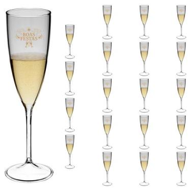 Imagem de Taça Espumante 170ml Boas Festas Acrílico Premium 20pçs - NEOPLAS, TRA