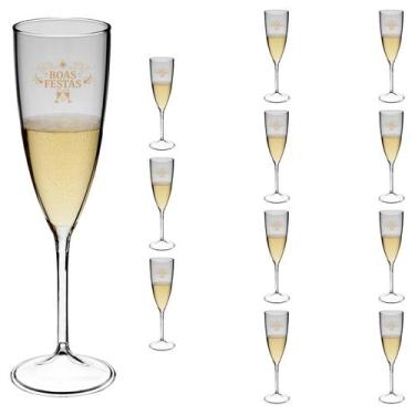 Imagem de Taça Espumante 170ml Boas Festas Acrílico Premium 12pçs - NEOPLAS, TRA