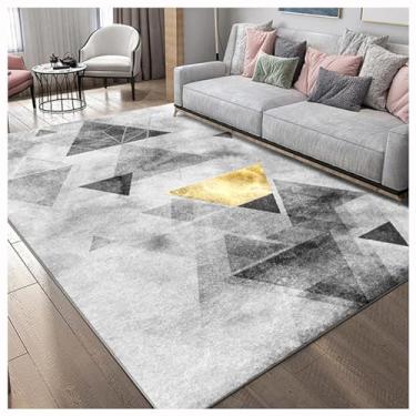 Imagem de SPXMQSS Tapetes grandes para sala de estar, tapetes laváveis para quarto, antiderrapante, tapete de pelo baixo, resistente ao desgaste, para sala de estar, quarto, sala de jantar, escritório, cinza