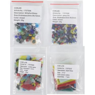 Imagem de 3 sacos/84 g COE90 Dichroic Glass Scrap sortido fusível vidro fusível forno micro-ondas vidro para fabricação de joias suprimentos
