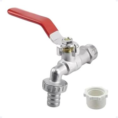 Imagem de Torneira Esfera com Bico 1/2 x 3/4 Jardim Garagem Quintal Tanque 1/4 de Volta (01 Unidade)