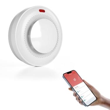 Imagem de Detector WiFi Alarme de Incêndio Controle por Aplicativo Detecção 360 Graus Verificação Automática Som Alto 85dB Monitor