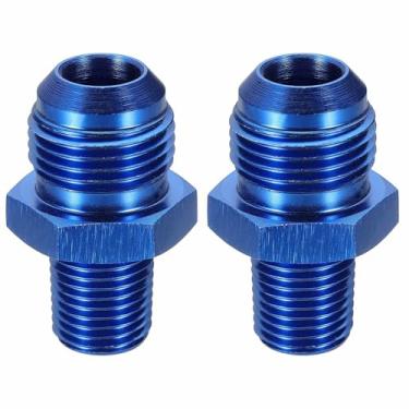 Imagem de HARFINGTON 8AN macho para 1/10.2 cm NPT macho adaptador de alargamento reto tubo adaptador de encaixe de linha de mangueira de combustível de alumínio para veículos, azul