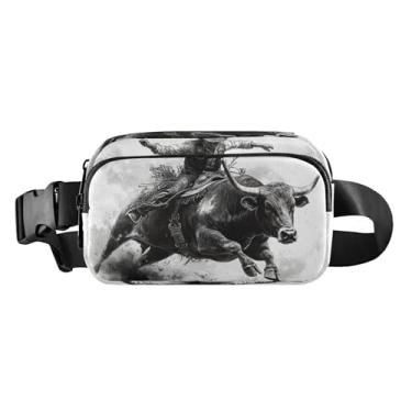 Imagem de CEBUGI Pochetes de caminhada para homens e mulheres, pochete estilo caubói ocidental resistente à água com cinto ajustável para treino, viagem, corrida