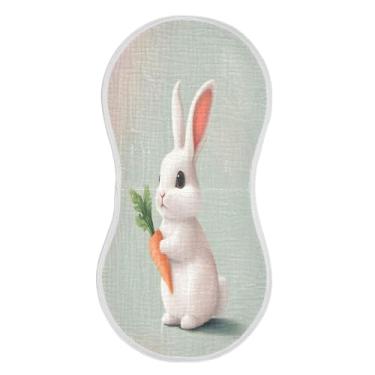 Imagem de xigua Conjunto de 1 pano de arroto de musselina de coelho fofo, panos de arroto super macios e absorventes, roupas de arroto de algodão para chá de presente para recém-nascidos, bebês meninas e