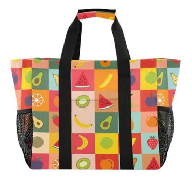 Imagem de Wassud Tulipas coloridas bolsas de compras reutilizáveis grande bolsa de lona impermeável organizador para praia, piquenique, lavanderia, viagem