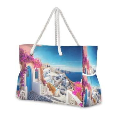Imagem de Wassud Bolsa de praia grande para casa de praia para mulheres, impermeável, à prova de areia, bolsa de viagem com zíper e bolso para piscina, academia, acampamento